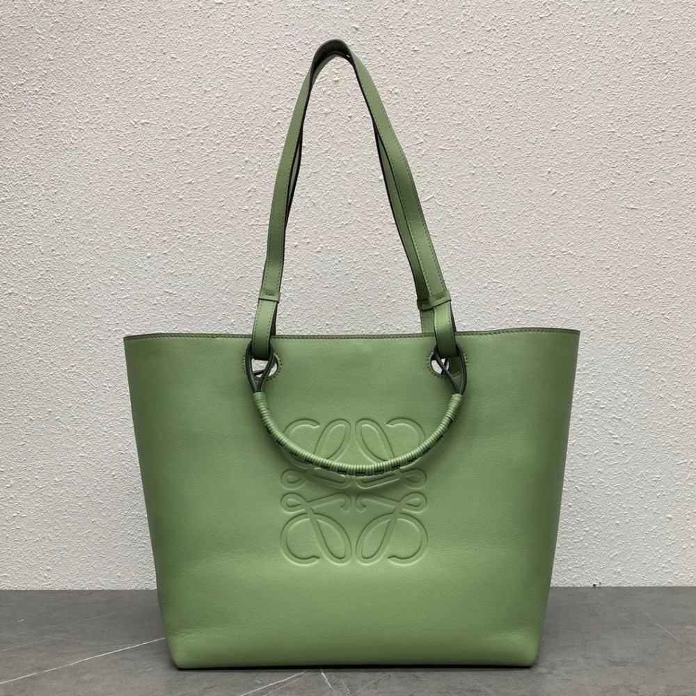 Loewe Anagram Medium Tote Bag In Rosemary Calfskin