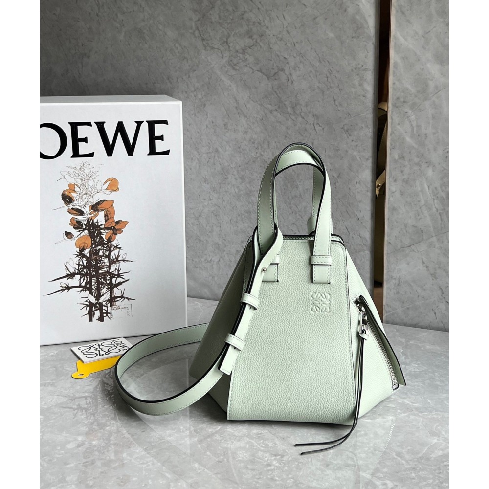 Loewe Compact Hammock Bag in Light Celadon Grained Calfskin