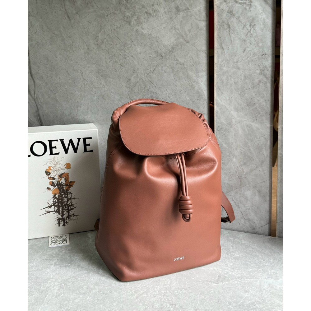 Loewe Flamenco Backpack in Brownie Supple Calfskin