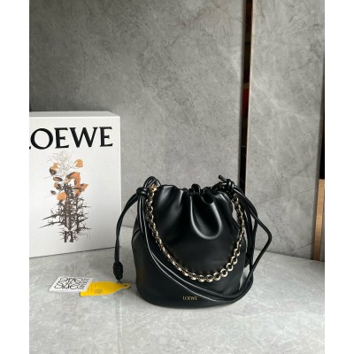 Loewe Flamenco Purse Bucket Bag in Black Nappa Lambskin