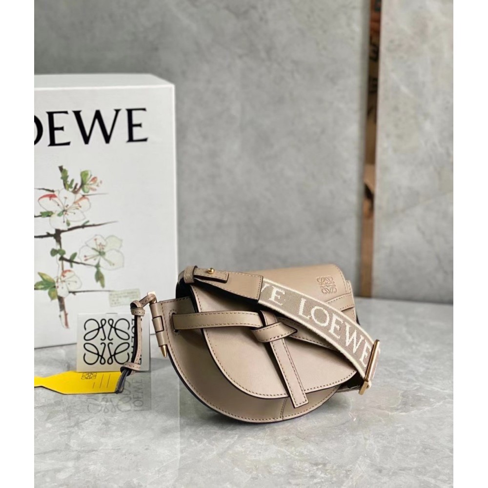 Loewe Gate Dual Mini Bag In Sand Calfskin