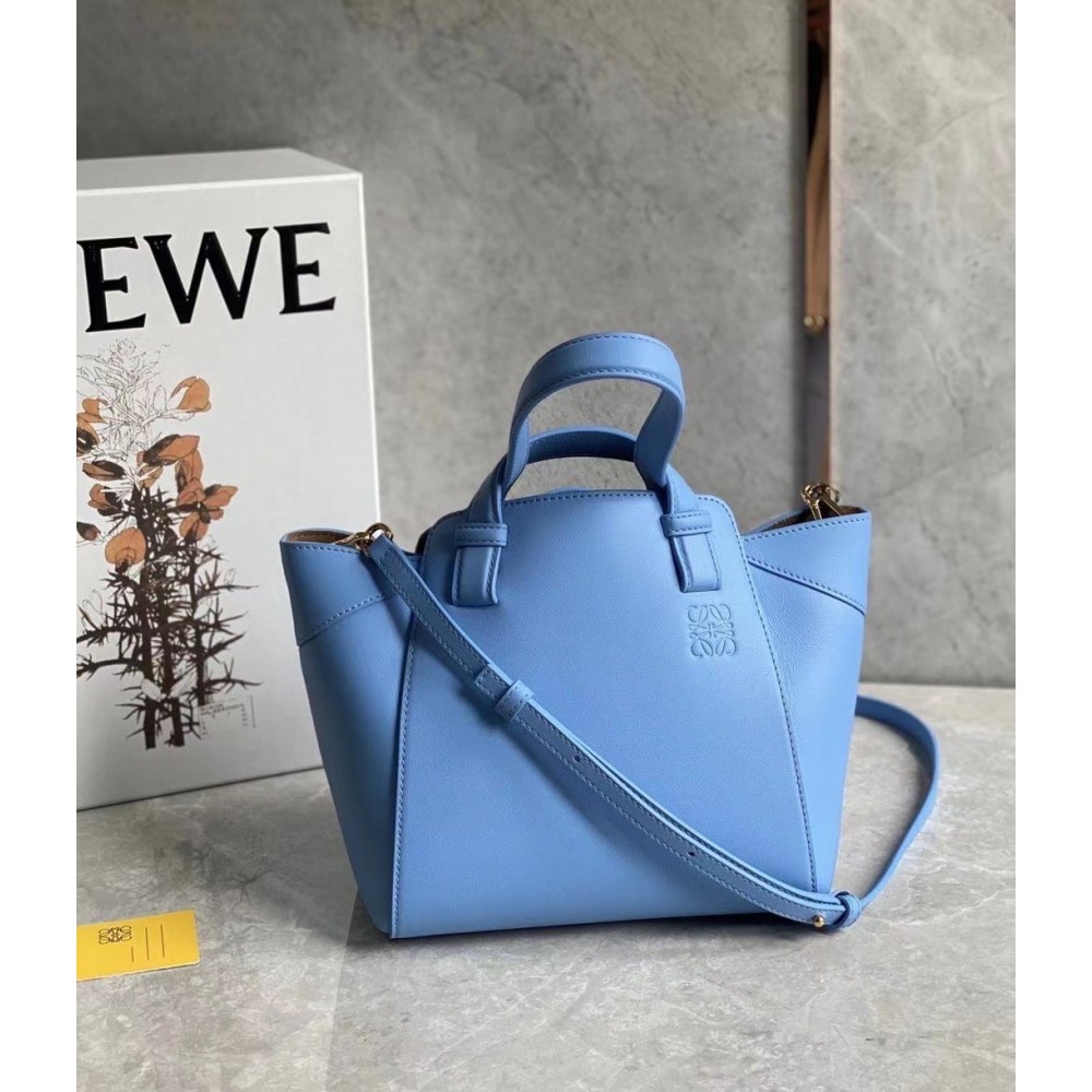 Loewe Hammock Nugget Bag In Celestine Blue Calfskin