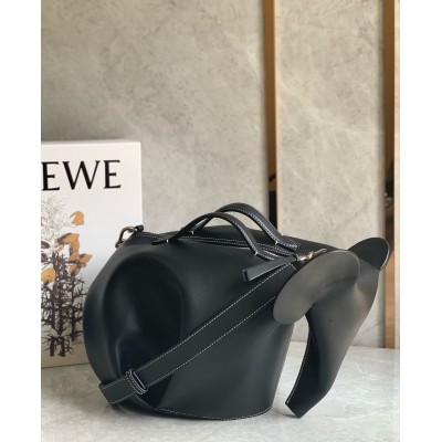 Loewe Large Elephant Bag in Black Calfskin