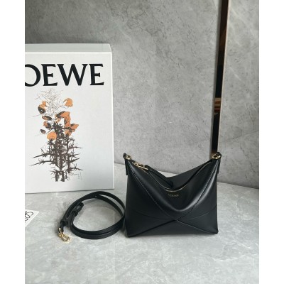 Loewe Puzzle Fold Pouch in Black Nappa Calfskin