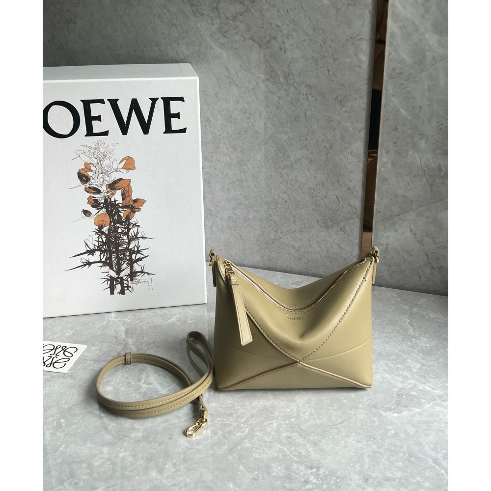 Loewe Puzzle Fold Pouch in Clay Green Nappa Calfskin