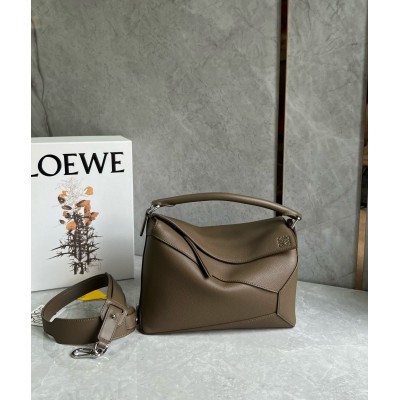 Loewe Puzzle Medium Bag in Dark Cigar Grained Calfskin