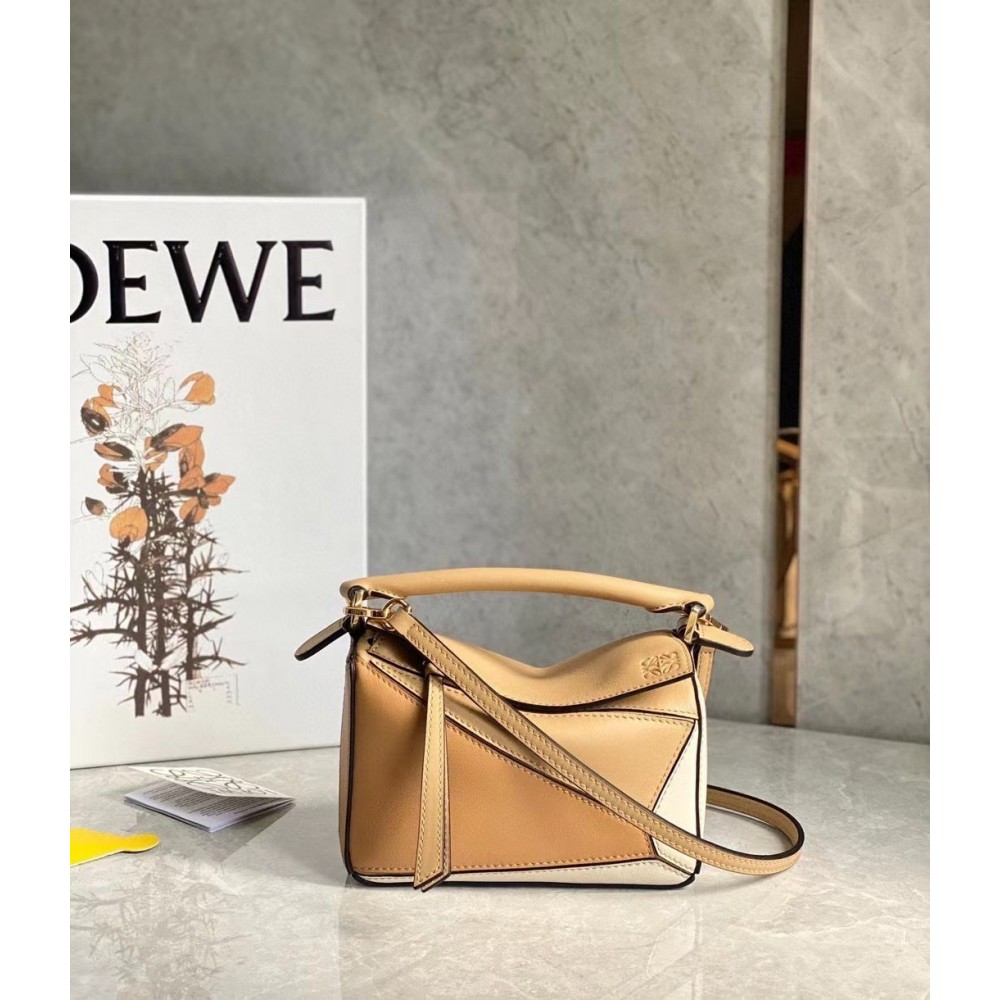 Loewe Puzzle Mini Bag In Dune/Warm Desert Calfskin