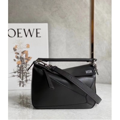 Loewe Puzzle Small Bag In Black Classic Calfskin