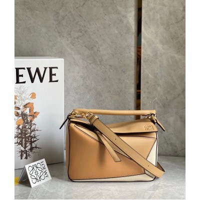 Loewe Puzzle Small Bag In Multicolour Warm Desert Calfskin