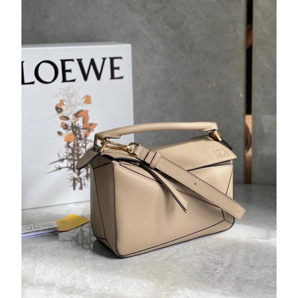 Loewe Puzzle Small Bag In Sandy Grained Calfskin