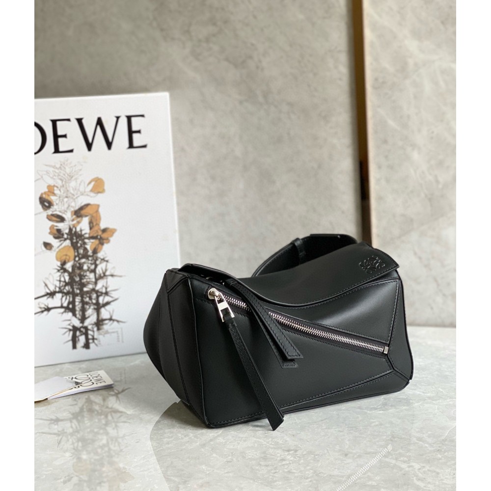 Loewe Small Puzzle Bumbag in Black Calfskin