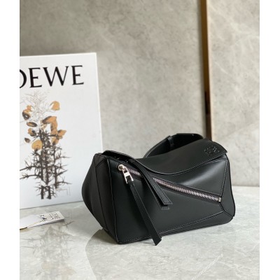 Loewe Small Puzzle Bumbag in Black Calfskin